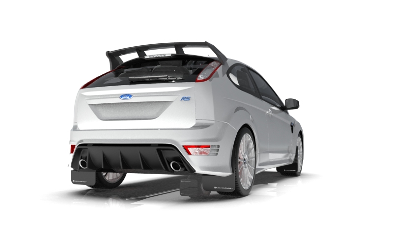 Ford Focus RS Mud Flaps - Front + Rear - Rally Armor - UR Series - Black/Orange Logo - `09-`11